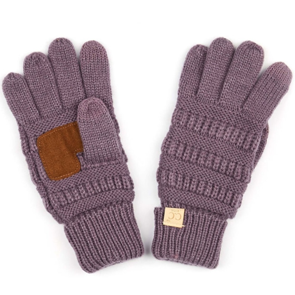 C.C Kids Cable Knit Anti-Slip Touchscreen Gloves